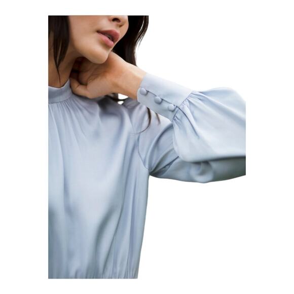 TVF for DVF Persimmon Satin Blend Mini Cloud Blue Size 0 - Picture 10 of 16